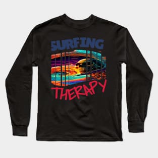 Surfing Therepy Hello Summer Surfing Sport Gift Long Sleeve T-Shirt